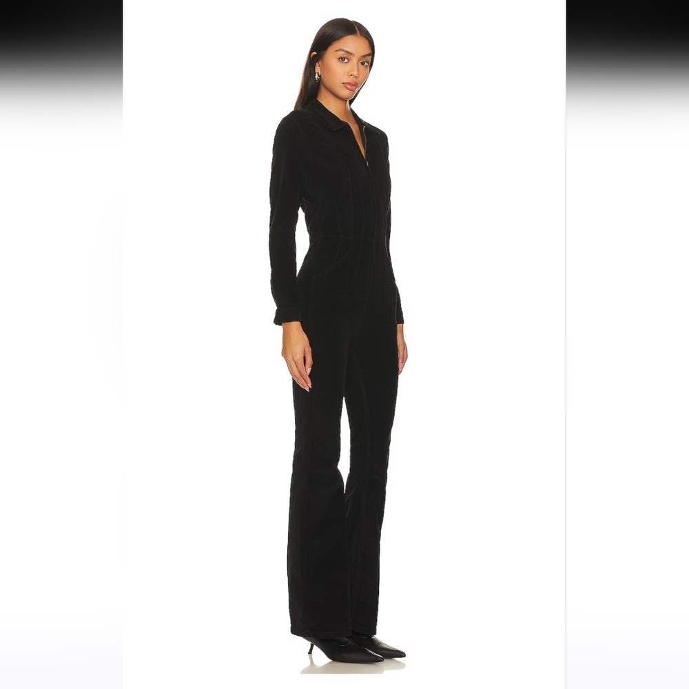 We The Free Jayde Cord Flare Jumpsuit in Black - Picture 2 of 4